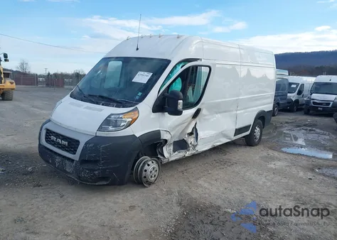 2021 Ram Promaster 2500 High Roof 159 Wb из США, поврежденный, VIN 3C6LRVDG5ME522618